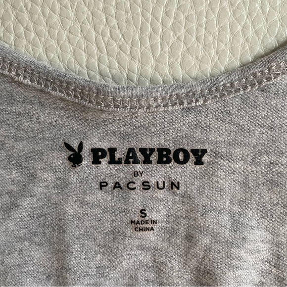 Pacsun Playboy Gray Crop Top - Picture 3 of 4